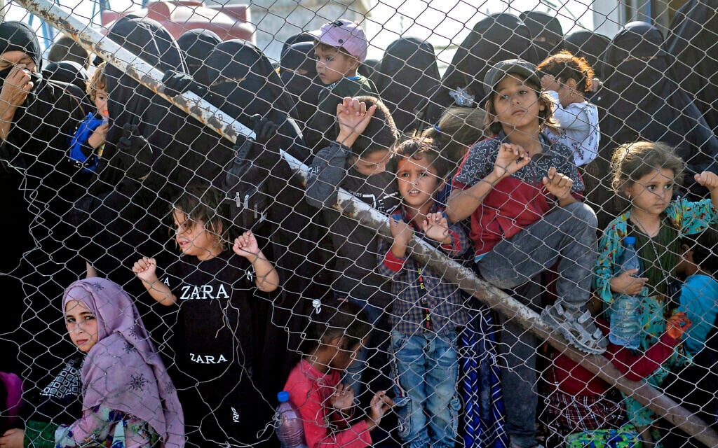 File: A picture shows the Kurdish-run al-Hol camp, which holds relatives of suspected Islamic State group fighters in the northeastern Hasakeh governorate, during a security operation by the Kurdish Asayish security forces and the special forces of the Syrian Democratic Forces, on August 26, 2022. (Delil SOULEIMAN / AFP) File: A picture shows the Kurdish-run al-Hol camp, which holds relatives of suspected Islamic State group fighters in the northeastern Hasakeh governorate, during a security operation by the Kurdish Asayish security forces and the special forces of the Syrian Democratic Forces, on August 26, 2022. (Delil SOULEIMAN / AFP)