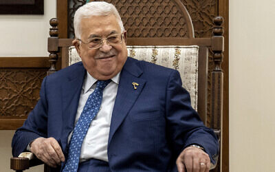 Palestinian Authority President Mahmoud Abbas in Ramallah on February 5, 2024 (Nasser Nasser / POOL / AFP)