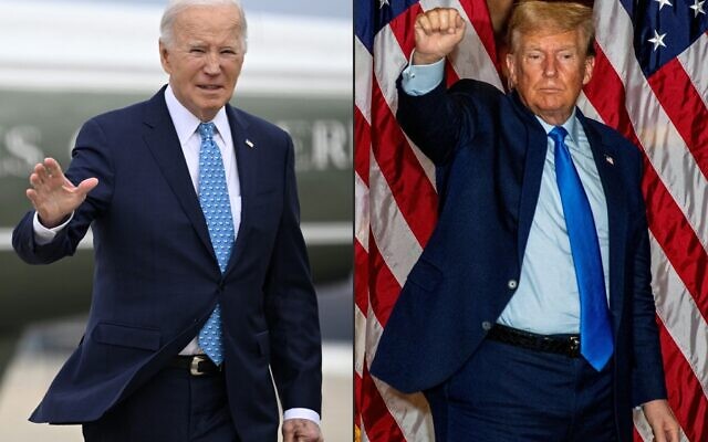 (COMBO) This combination of pictures created on March 6, 2024 shows US President Joe Biden, left, in Maryland, on January 30, 2024 and former US president and 2024 presidential candidate Donald Trump in Claremont, New Hampshire, on November 11, 2023. (ANDREW CABALLERO-REYNOLDS and JOSEPH PREZIOSO / AFP) (COMBO) This combination of pictures created on March 6, 2024 shows US President Joe Biden, left, in Maryland, on January 30, 2024 and former US president and 2024 presidential candidate Donald Trump in Claremont, New Hampshire, on November 11, 2023. (ANDREW CABALLERO-REYNOLDS and JOSEPH PREZIOSO / AFP)