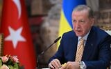 Turkish President Recep Tayyip Erdogan attends a joint press conference with the Ukrainian president at the Dolmabahce Presidential office in Istanbul on March 8, 2024. (Ozan Kose/AFP)