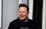 Tesla CEO Elon Musk is pictured during a visit at the company's electric car plant in Gruenheide near Berlin, eastern Germany, on March 13, 2024 (Odd Andersen/AFP)