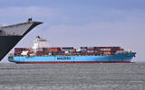 Illustrative: The MV Maersk Rubicon arrives at the Port of Melbourne, Australia's largest port for containerized and general cargo, to unload its containers in Melbourne on March 19, 2024. (William West/AFP)