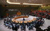 The United Nations Security Council meets on the situation in the Middle East at UN headquarters in New York on March 25, 2024. (Angela Weiss/AFP)