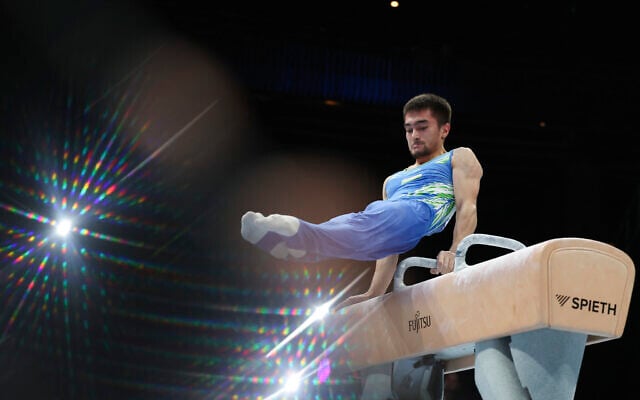 Israel's Pavel Gulidov competes on the pommel horse during the men's all-round final at the Artistic Gymnastics World Championships in Antwerp, Belgium, October 5, 2023. (AP Photo/ Geert vanden Wijngaert/ File) Israel's Pavel Gulidov competes on the pommel horse during the men's all-round final at the Artistic Gymnastics World Championships in Antwerp, Belgium, October 5, 2023. (AP Photo/ Geert vanden Wijngaert/ File)