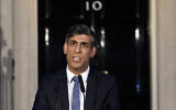 Britain's Prime Minister Rishi Sunak addresses the media at Downing Street in London, March 1, 2024. (AP Photo/Alberto Pezzali)