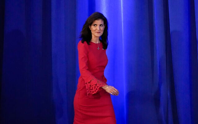 Republican presidential candidate former UN Ambassador Nikki Haley walks out to speak during a news conference, Wednesday, March 6, 2024, in Charleston, SC. (AP/Chris Carlson) Republican presidential candidate former UN Ambassador Nikki Haley walks out to speak during a news conference, Wednesday, March 6, 2024, in Charleston, SC. (AP/Chris Carlson)
