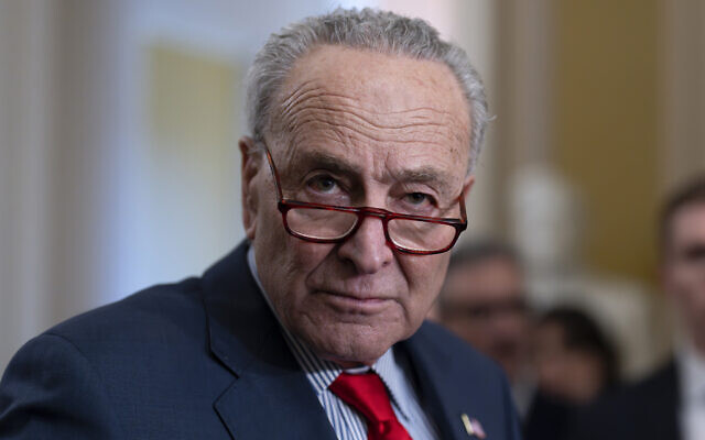 Senate Majority Leader Chuck Schumer, D-NY, speaks to reporters at the Capitol in Washington, March 12, 2024. (AP Photo/J. Scott Applewhite, File) Senate Majority Leader Chuck Schumer, D-NY, speaks to reporters at the Capitol in Washington, March 12, 2024. (AP Photo/J. Scott Applewhite, File)