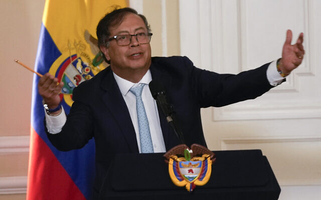 Colombian President Gustavo Petro delivers a speech during swearing-in ceremony for newly appointed Attorney General Luz Adriana Camargo at the Presidential Palace in Bogota, Colombia, Friday, March 22, 2024. (AP Photo/Fernando Vergara) Colombian President Gustavo Petro delivers a speech during swearing-in ceremony for newly appointed Attorney General Luz Adriana Camargo at the Presidential Palace in Bogota, Colombia, Friday, March 22, 2024. (AP Photo/Fernando Vergara)