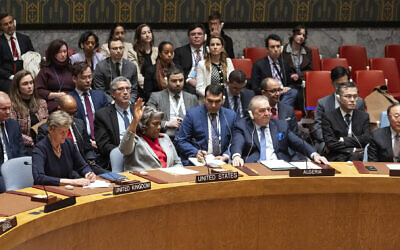 Linda Thomas-Greenfield, United States Ambassador and Representative to the United Nations, votes to abstain as the United Nations Security Council passed a ceasefire resolution in Gaza during the Muslim holy month of Ramadan, its first demand to halt fighting at UN headquarters, Monday, March 25, 2024. (AP Photo/Craig Ruttle)