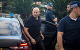 Former prime minister Naftali Bennett at the scene of a terror attack in Raanana on January 15, 2024 (Itai Ron /Flash90)