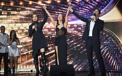 Eden Golan after winning the reality show 'Hakochav Haba' (Rising Star) and the right to represent Israel at the Eurovision, February 6, 2024. (Koko/Flash90)