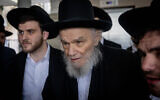 File: Rabbi Moshe Hillel Hirsch, head of the Slabodka Yeshiva, seen in Bnei Brak, on February 27, 2024. (Chaim Goldberg/Flash90)