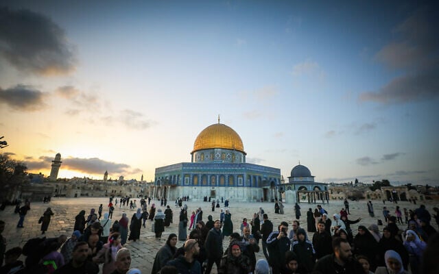 People visit the Al Aqsa Mosque compound in Jerusalem's Old City, as Muslims prepare for the Holy Month of Ramadan, on March 10, 2024. (Jamal Awad/Flash90)