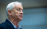 Head of the National Unity party Minister Benny Gantz holds a press conference at the Knesset in Jerusalem, March 13, 2024. (Yonatan Sindel/ Flash90)