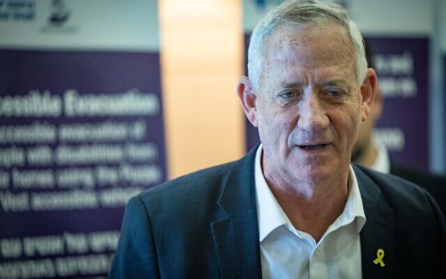 War cabinet minister Benny Gantz at the Knesset in Jerusalem, March 27, 2024. (Yonatan Sindel/Flash90) War cabinet minister Benny Gantz at the Knesset in Jerusalem, March 27, 2024. (Yonatan Sindel/Flash90)