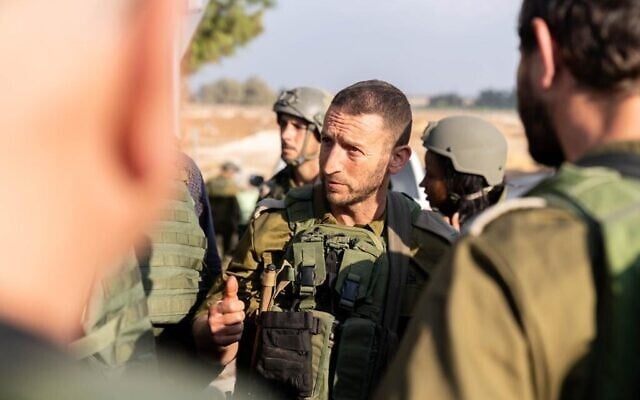 Then-commander of the 99th Division Brig. Gen. Barak Hiram in southern Israel on October 11, 2023. (Israel Defense Forces)