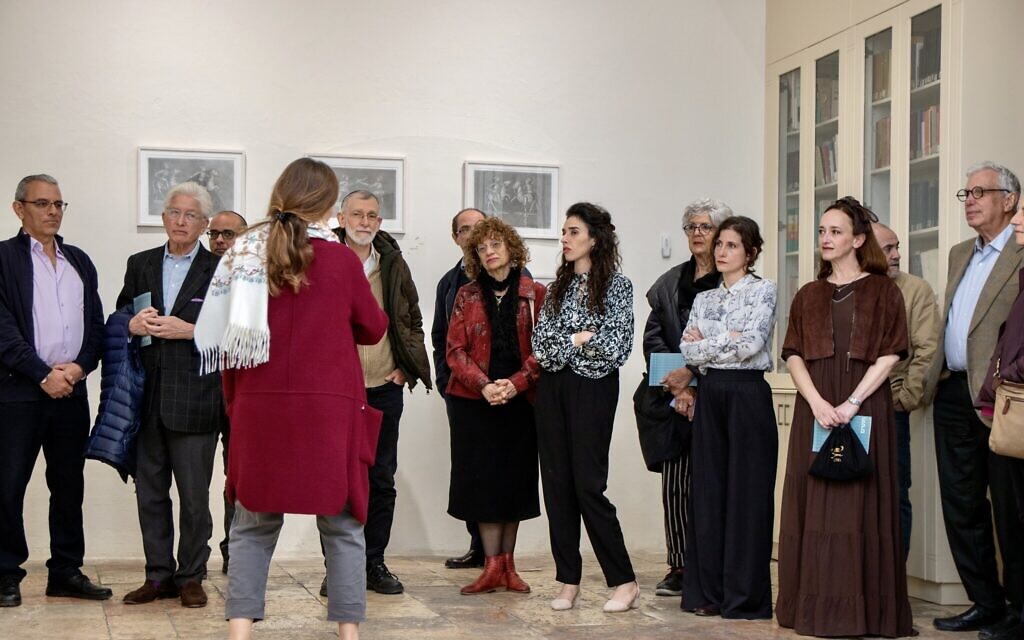 At the opening of the rescheduled 2024 Jerusalem Biennale in March 2024, at the Nahon Museum of Italian Jewish Art (Courtesy) At the opening of the rescheduled 2024 Jerusalem Biennale in March 2024, at the Nahon Museum of Italian Jewish Art (Courtesy)