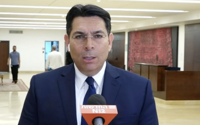 Likud MK Danny Danon speaks to Channel 12 from the Knesset in Jerusalem, March 4, 2024. (Screenshot, used in accordance with Clause 27a of the Copyright Law)