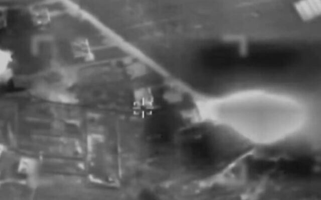 Footage of IDF fighter jets striking Hezbollah compounds in southern Lebanon's Naqoura on March 14, 2024. (Screen capture/X) Footage of IDF fighter jets striking Hezbollah compounds in southern Lebanon's Naqoura on March 14, 2024. (Screen capture/X)