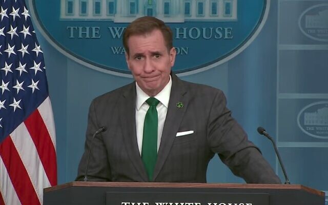 White House National Security Council spokesman John Kirby speaks at a press briefing on March 15, 2024. (Screen capture/YouTube)