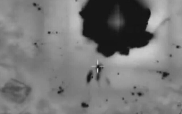 Footage of an IDF strike in Gaza on March 15, 2024. (Screen capture/IDF) Footage of an IDF strike in Gaza on March 15, 2024. (Screen capture/IDF)