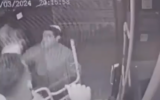 Still image from 'Kavim' bus's security camera footage of youth attacking a bus driver in the West Bank ultra-Orthodox settlement of Modiin Illit, March 24, 2024. (Screen capture: X. Used in accordance with Clause 27a of the Copyright Law)