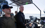 Defense Minister Yoav Gallant tours the coast of the Gaza Strip, March 10, 2024. (Elad Malka/Defense Ministry)