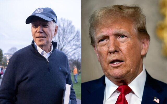 This combination photo shows US President Joe Biden (left) leaving the White House in Washington, DC, on March 1, 2024. (SAUL LOEB / AFP); and former US president Donald Trump at his Mar-a-Lago estate, Palm Beach, Florida, March 4, 2024. (AP Photo/Rebecca Blackwell) This combination photo shows US President Joe Biden (left) leaving the White House in Washington, DC, on March 1, 2024. (SAUL LOEB / AFP); and former US president Donald Trump at his Mar-a-Lago estate, Palm Beach, Florida, March 4, 2024. (AP Photo/Rebecca Blackwell)