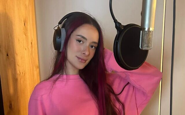 Israeli singer Eden Golan recording a new version of the Eurovision song, titled, 'Hurricane,' on March 3, 2024. (Courtesy Kan) Israeli singer Eden Golan recording a new version of the Eurovision song, titled, 'Hurricane,' on March 3, 2024. (Courtesy Kan)