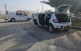The scene of a shooting attack on Route 90 near the West Bank town of Al-Auja, March 28, 2024. (Magen David Adom)