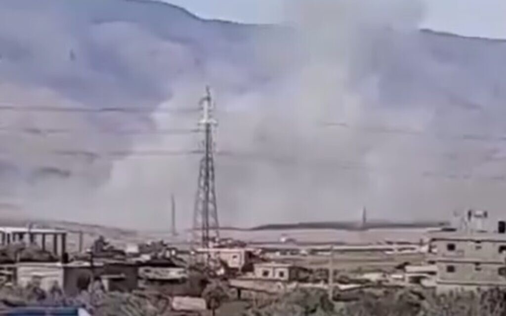 An alleged Israeli strike in Baalbek, Lebanon, on March 26, 2024. (Screen capture: X)