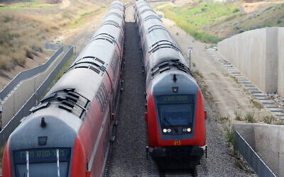 The train to Sderot is seen near the city of Sderot on July 15, 2018.  (Gili Yaari/Flash90)