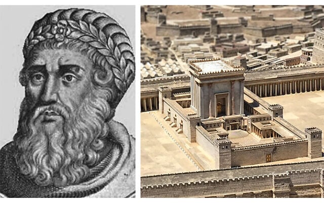 Herod the Great, left, and the Second Temple. (Wikimedia Commons/iStock/Jerry Uomala)