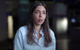 Released hostage Moran Stela Yanai in conversation with TV show "Uvda" about her experiences in Hamas captivity. (Channel 12 News, used in accordance with Clause 27a of the Copyright Law)