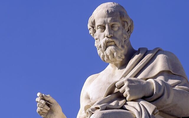 The statue of Plato by Leonidas Drosis (d. 1880) in front of the Academy of Athens. (Wikimedia)