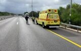 Paramedics on the scene at a suspected murder in Yafia on March 18, 2024. (MDA)
