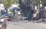 The site of an IDF drone strike in southern Lebanon's Kounine, March 31, 2024. (Video screenshot; used in accordance with Clause 27a of the Copyright Law)