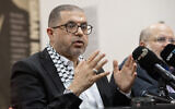 Basem Na'im, a Hamas political leader whospeaks during a press conference in Cape Town, South Africa, November 29, 2023. (Rodger Bosch / AFP)