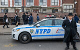 An New York Police Department (NYPD) car is seen in New York, on January 12, 2024. (Spencer Platt/Getty Images/AFP)
