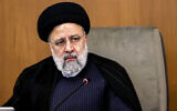 Handout picture of Iranian President Ebrahim Raisi chairing a cabinet meeting in Tehran on April 2, 2024. (Iranian Presidency/AFP)