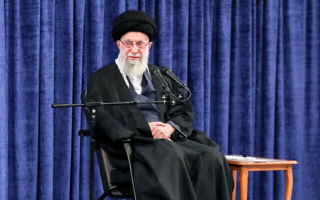 A handout picture provided by the office of Iran's Supreme Leader Ayatollah Ali Khamenei shows him meeting with politicians and government officials in Tehran on April 3, 2024. (KHAMENEI.IR / AFP) A handout picture provided by the office of Iran's Supreme Leader Ayatollah Ali Khamenei shows him meeting with politicians and government officials in Tehran on April 3, 2024. (KHAMENEI.IR / AFP)