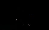 This picture taken on April 14 ,2024, shows intercepted missiles fired from Iran toward Israel, as seen over northern Israel. (Jalaa MAREY / AFP)