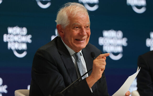 EU foreign policy chief Josep Borrell attends the World Economic Forum special meeting in Riyadh on April 28, 2024. (Fayez Nureldine/AFP) EU foreign policy chief Josep Borrell attends the World Economic Forum special meeting in Riyadh on April 28, 2024. (Fayez Nureldine/AFP)