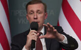 File - White House National Security Adviser Jake Sullivan speaks during a joint press conference with the head of the Office of the President of Ukraine Andriy Yermak (not pictured) in Kyiv, Ukraine, Wednesday, March 20, 2024. (AP Photo/Vadim Ghirda)