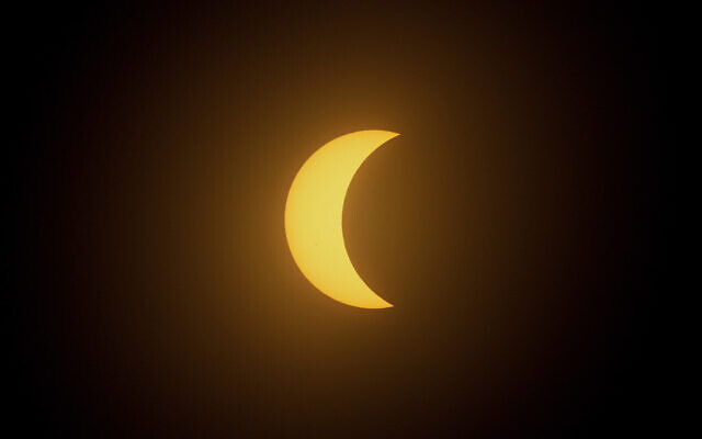 The moon partially covers the sun during a total solar eclipse in Mazatlan, Mexico, Monday, April 8, 2024. (AP Photo/Fernando Llano) The moon partially covers the sun during a total solar eclipse in Mazatlan, Mexico, Monday, April 8, 2024. (AP Photo/Fernando Llano)