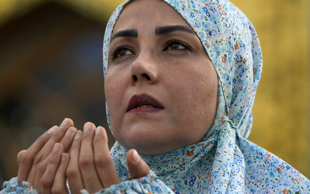 A worshipper performs an Eid al-Fitr prayer, marking the end of the Muslims' holy fasting month of Ramadan, in Tehran, Iran, on April 10, 2024. (Vahid Salemi/AP) A worshipper performs an Eid al-Fitr prayer, marking the end of the Muslims' holy fasting month of Ramadan, in Tehran, Iran, on April 10, 2024. (Vahid Salemi/AP)