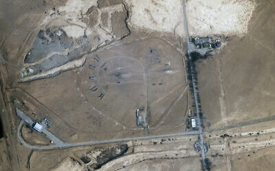 A missile defense site near an international airport and air base is seen in Isfahan, Iran, April 22, 2024. (Planet Labs PBC via AP)