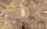 This satellite image from Planet Labs PBC shows tents being constructed near Khan Younis in the Gaza Strip on April 21, 2024 (Planet Labs PBC via AP)