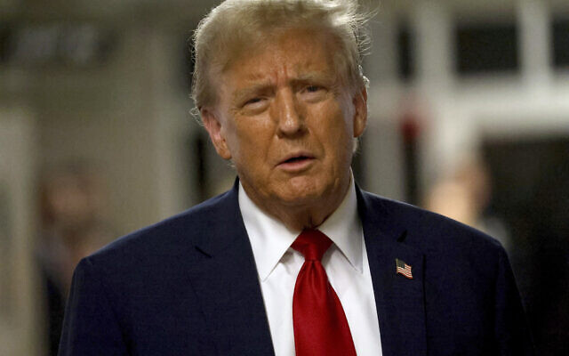 Former US President and Republican presidential candidate Donald Trump leaves State Supreme Court in New York, on Thursday, April 25, 2024, during his trial on charges of allegedly falsifying business records. (Jefferson Siegel/The New York Times via AP, Pool) Former US President and Republican presidential candidate Donald Trump leaves State Supreme Court in New York, on Thursday, April 25, 2024, during his trial on charges of allegedly falsifying business records. (Jefferson Siegel/The New York Times via AP, Pool)