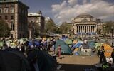 An anti-Israeli demonstration encampment is seen at the Columbia University, Friday, April 26, 2024, in New York. (AP Photo/Yuki Iwamura)